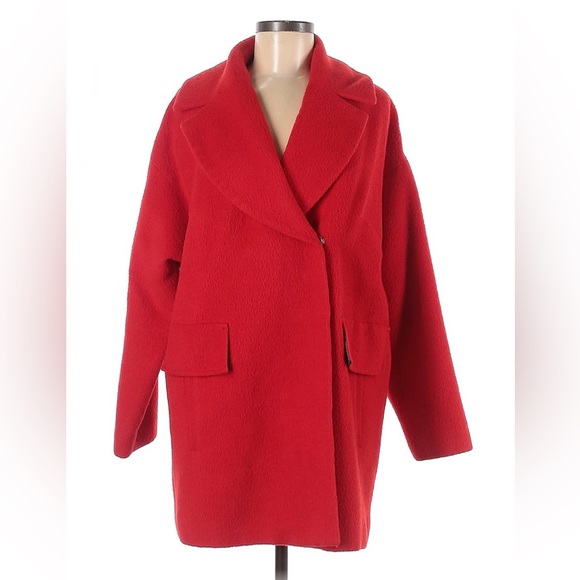 Trina Turk Wool Blend Red Coat - Picture 4 of 6